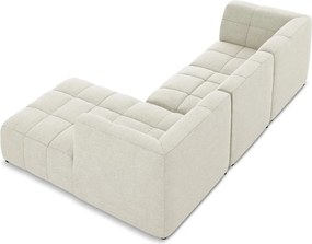 Colțar bej cu tapițerie din țesătură bouclé (cu colț pe partea dreaptă/cu șezlong) Aloha – Makamii