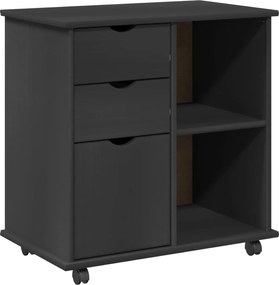 vidaXL Cabinet mobil Gri 63,5 x 39 x 65,5 cm Lemn de pin masiv