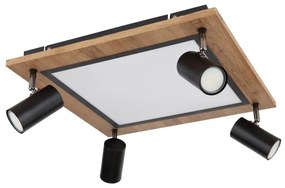 Plafoniera LED cu 4 spoturi directionabile design industrial Ulla negru, alb 45x45cm
