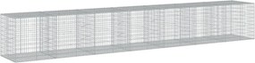 vidaXL Coș gabion cu capac, 700x100x100 cm, fier galvanizat