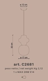 Lustra din ceramica design italian realizata manual Copacabana