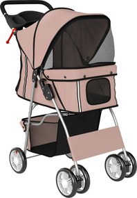 PawHut Carucior Animale Pliabil Cafeniu – 75×45×97 cm, Confort &amp; Mobilitate | Aosom Romania