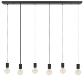 Lustră pe cablu Eglo 390268 HUEBRO 6xE27/40W/230V negru