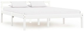 vidaXL Cadru de pat, alb, 140 x 200 cm, lemn masiv de pin