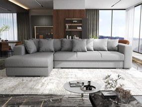 Colțar extensibil dumonde cu ladă de depozitare si sezut confortabil din spuma high-density, Gloria Enjoy Grey 320x183 cm