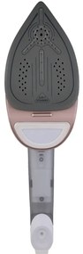 Fier de calcat cu aburi 2in1 Adler AD 5044, 1800W, 180ml, 25g/min, Placă ceramica, Afisaj LED, Calcare verticala si orizontală, Alb/Galben
