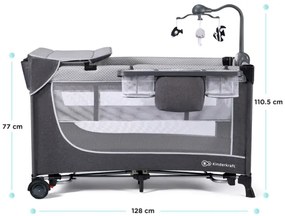 Pătuț portabil LEODY gri KINDERKRAFT