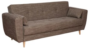 Canapea SIENA extensibila, 3 locuri, cu arcuri si lada depozitare, maro inchis, 230x87x92 cm