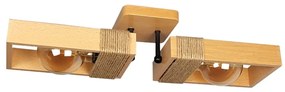 Plafoniera rustica fabricata manual din lemn Rodos 2L