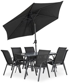 JAKS Mobilier din ratan negru Nebraska