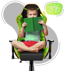 Scaun gaming pentru copii Rover 6 (negru + verde). 1087547