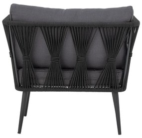 Fotoliu de exterior, negru, din metal, Pavone