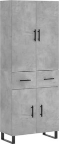 vidaXL Dulap înalt, gri beton, 69,5x34x180, lemn compozit