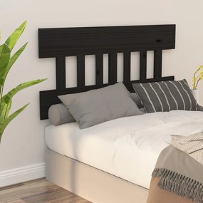 Tablie de pat, negru, 163,5x3x81 cm, lemn masiv de pin 1, Negru, 163.5 x 3 x 81 cm