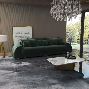 Canapea extensibilă dumonde cu 2 lăzi de depozitare si sezut confortabil din spuma high-density, Verona Ambience Green 310x100 cm