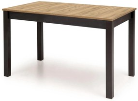 Masă de sufragerie extensibilă Tentempies (stejar craft auriu + negru) (pentru 4-6 persoane). 1116985
