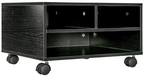 HOMCOM Cabinet pentru Imprimantă cu 2 Rafturi, Birou din Lemn și Cabinet de studiu cu Roți, 47x40x22.5 cm, Negru | Aosom Romania