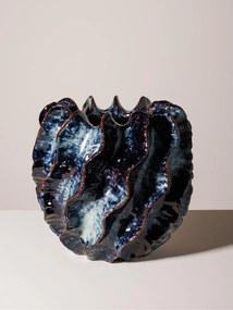 Vaza albastra din ceramica Meandre