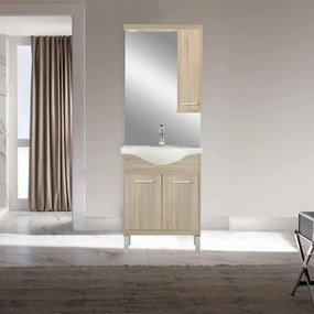 Dulap suspendat cu oglindă Nerva 65 cm, stejar Sonoma