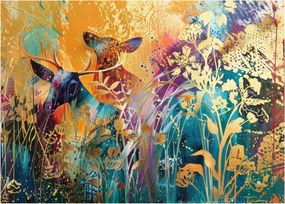 Tablou pe sticlă - Pictura abstractă a naturii (70x50 cm)