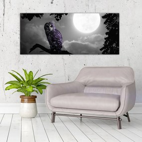 Tablou - Bufniță de noapte, bufniță mov (120x50 cm)