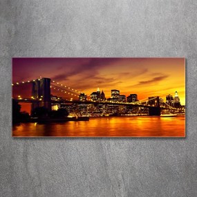 Tablou pe sticlă acrilică Podul brooklyn