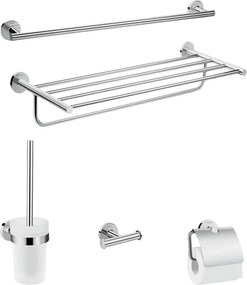 Set accesorii 5 in 1 Hansgrohe Logis cu finisaj crom lucios