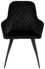 Set de scaune de sufragerie negru cu cotiere 2 buc. tapițat Harbo – House Nordic