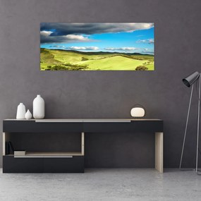 Tablou - Peisaj verde cu dealuri (120x50 cm)
