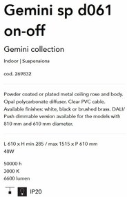 Lustra LED suspendata design circular GEMINI SP D061 OTTONE