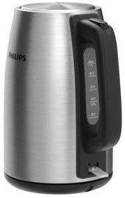 Cana electrica Philips Viva Collection HD9351 / 90, 2200W, 1.7 L, Metal, Oprire automata, Gri/Negru