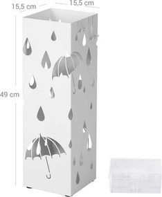 Suport metalic pentru umbrele UMBRELLA, 15,5x15,5x49cm, alb SongmicsHome