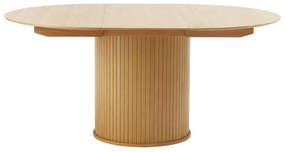 Masă de dining rotundă extensibilă cu aspect de lemn de stejar ø 120 cm Nola – Unique Furniture