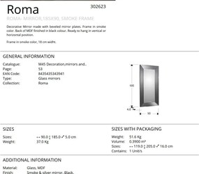 Oglinda decorativa moderna Roma 185x90cm