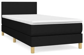 3140411 vidaXL Pat box spring cu saltea, negru, 80x200 cm, textil