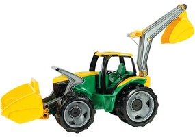 Tractor Lena, cu lamă și excavator, 65 cm, verde-galben