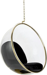 Balansoar, Scaun suspendat modern Ball Velvet auriu/ negru