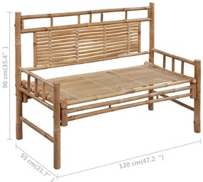 Banca de gradina cu perna, 120 cm, bambus Bordo, 120 x 50 x 7 cm, 1, 1