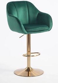 HR2055W Scaun Verde din Catifea cu Bază Aurie