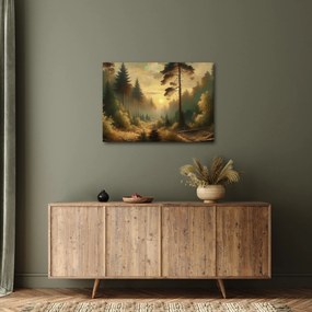 Tablou - Soare strălucind prin pădure (70x50 cm)