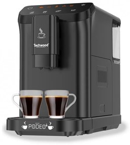 Espressor automat Techwood TCA-1315AEX, 1350W, 15 bar, 1.5 L, Cafea boabe, 4 functii, Touch butoane, Rasnita, Negru