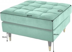 Taburete elegant Cozy Velvet 80cm, catifea verde smarald