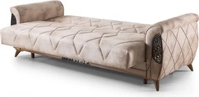 Canapea extensibila 3 locuri cu lada 229x94x90 cm – stofa bej – Peru