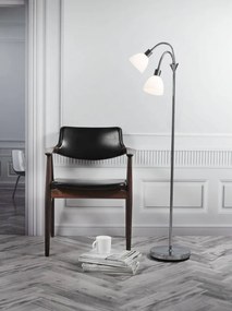 Lampadar modern cu 2 brate flexibile Ray crom/alb 63224033 NL