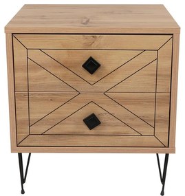 Noptiera Glynn Nightstand, Crem, 40x55x50 cm