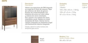 Vitrina cu doua sertare, design elegant Glayds AC-CP1806-F