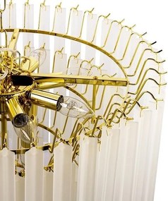 Lustra suspendata metal auriu, sticla alba GORDON 60