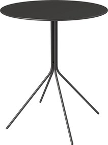 Outsunny Masă de grădină Ø60 x 71 cm, Masă pentru balcon din oțel rezistentă la intemperii, Masă auxiliară rotundă cu tampoane pentru picioare Negru | Aosom Romania