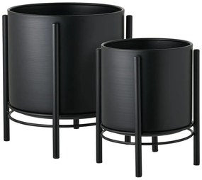 Ghivece decorative 2 buc. din metal Svarta – House Nordic