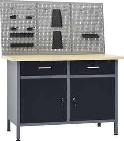 vidaXL Banc de lucru cu trei panouri de perete